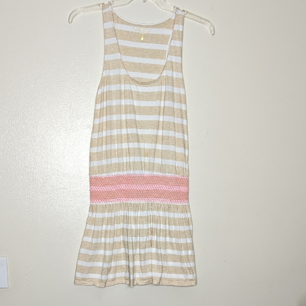 Lilly Pulitzer Striped Sleeveless Dress with Pink Accent Size L - Picture 3 of 8